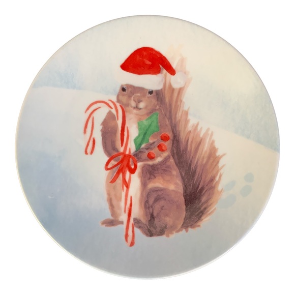 NORTH POLE TRADING CO Dessert Plates Good Tidings Set of 4 Porcelain Bunny Gifts - Picture 6 of 15